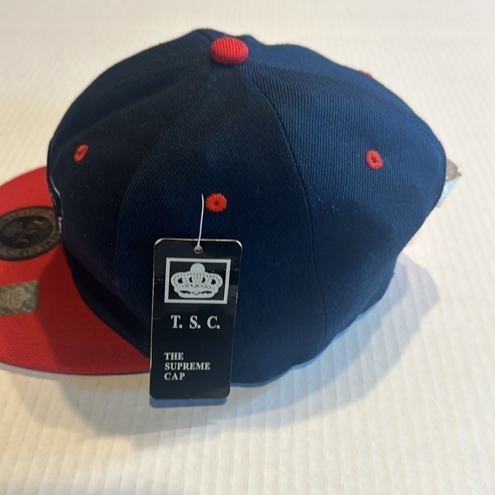 NWT Patriots baseball The Supreme Cap red blue w logo as shown one size fits all - Picture 2 of 8